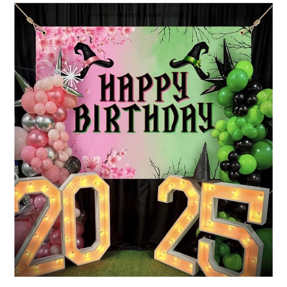 Happy Birthday Backdrop with Balloon Decorations